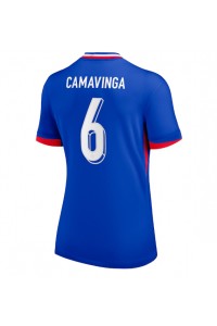 Frankrijk Eduardo Camavinga #6 Voetbaltruitje Thuis tenue Dames EK 2024 Korte Mouw